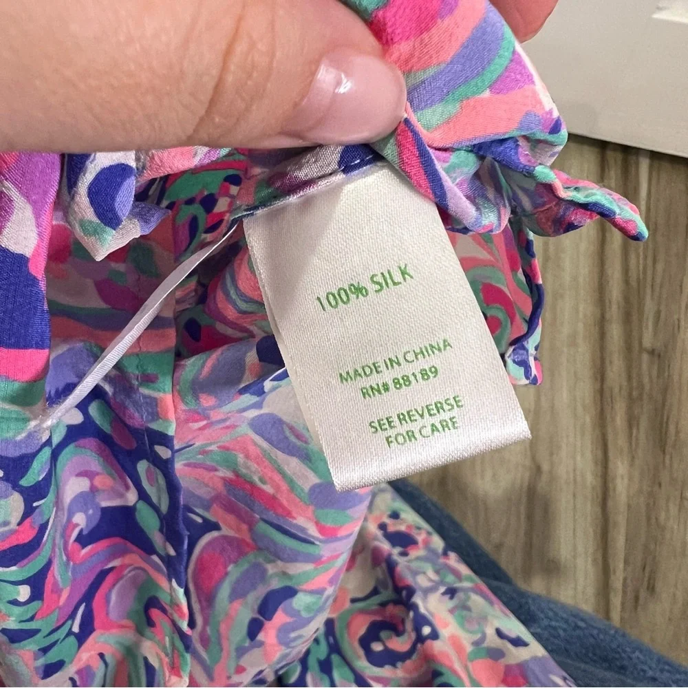 Lilly Pulitzer Elsa Silk Long Sleeve Blouse